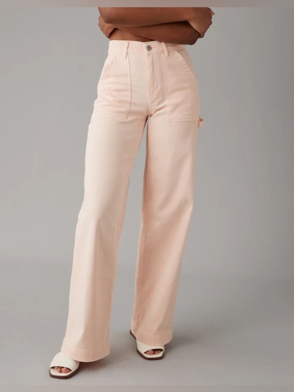 American Eagle Dreamy Drape Woven Super High-Waisted Baggy Wide-Leg Pant Sz 18
